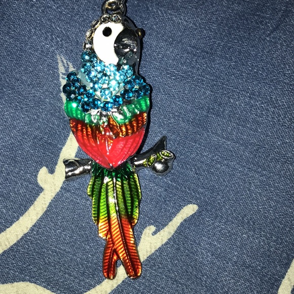 Parrot NWT Sparkling Bag Charm Keychain - Picture 1 of 3